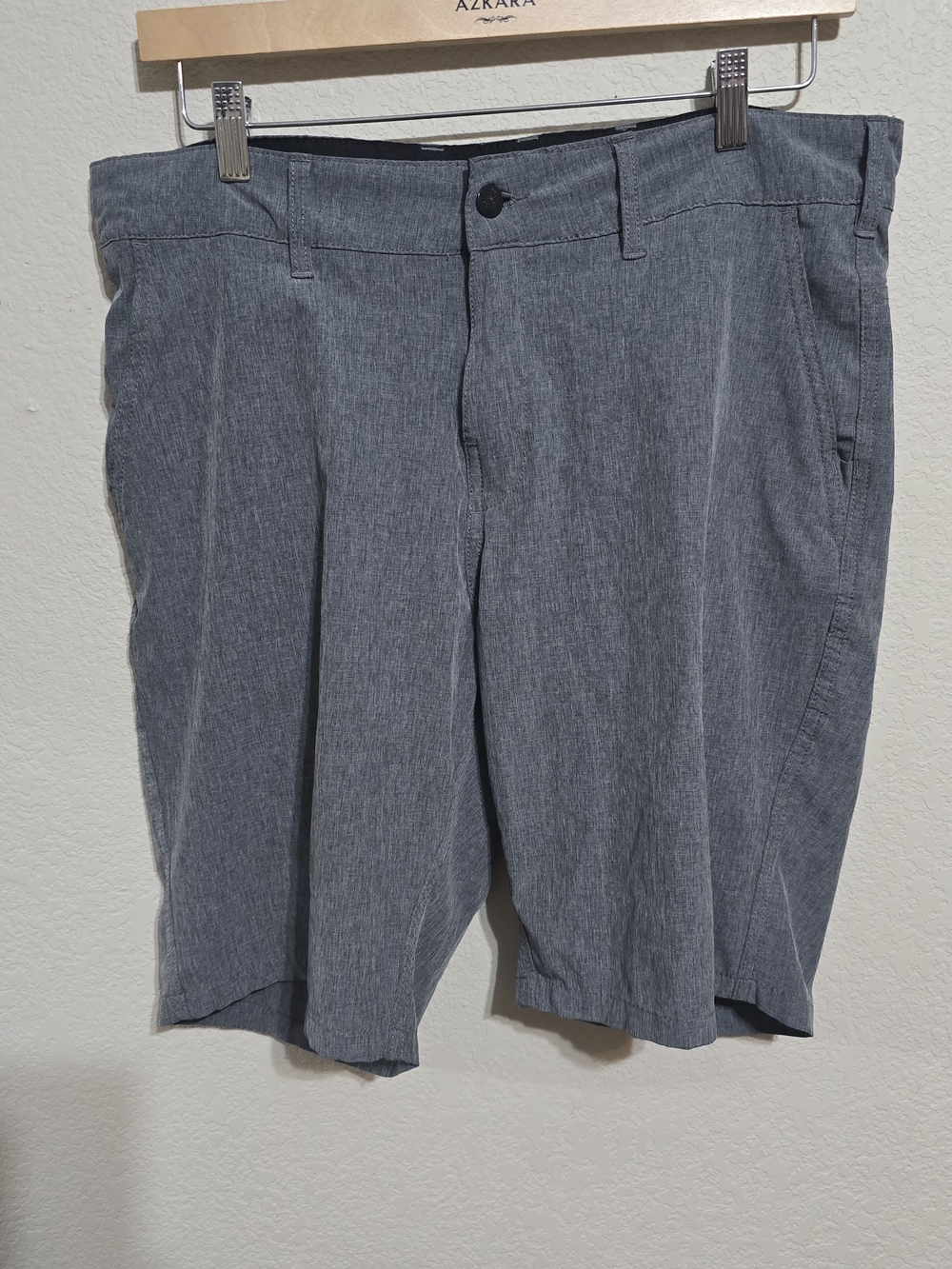 Men's Flat-Front Charcoal Gray Casual Shorts
